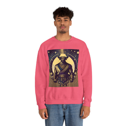 Unisex Heavy Blend™ Crewneck Sweatshirt, Minotaur, Taurus Zodiac Design