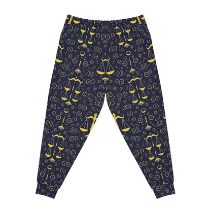 Athletic Joggers, Zodiac Design, Pattern, Libra, AOP