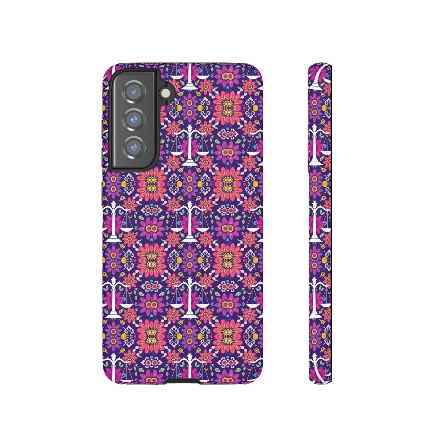 Tough Cases, Libra, Zodiac v4, Flower Pattern