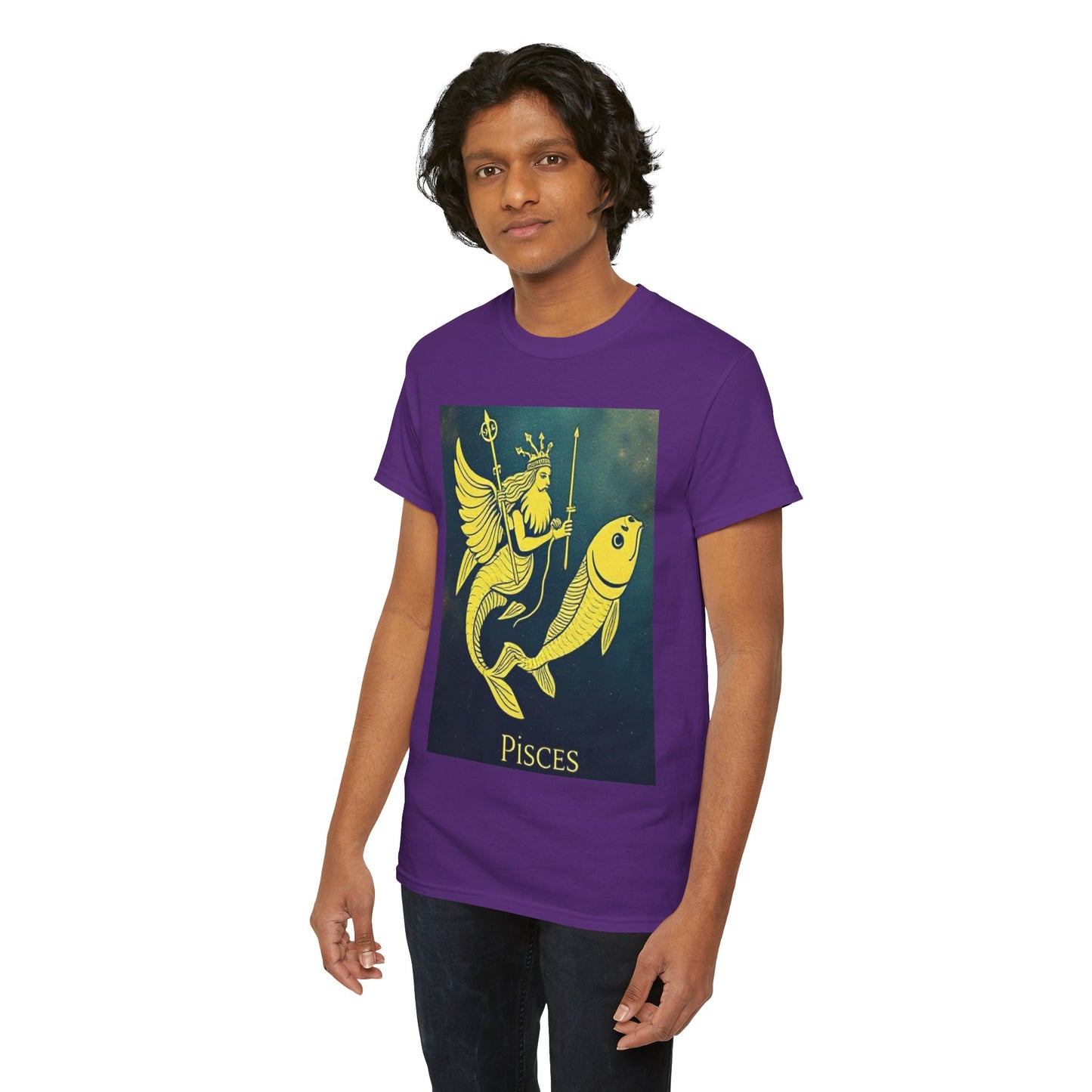 Unisex Heavy Cotton T-Shirt, Pisces Queen, Zodiac Design