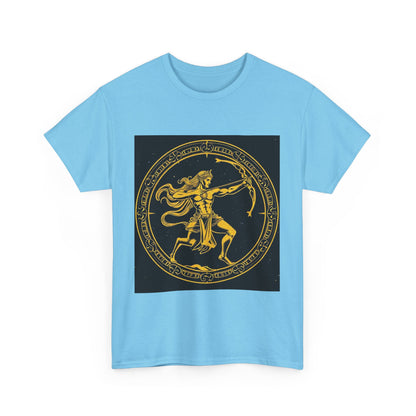Unisex Heavy Cotton T-Shirt, Mythical Faun/Satyr, Sagittarius Zodiac Design