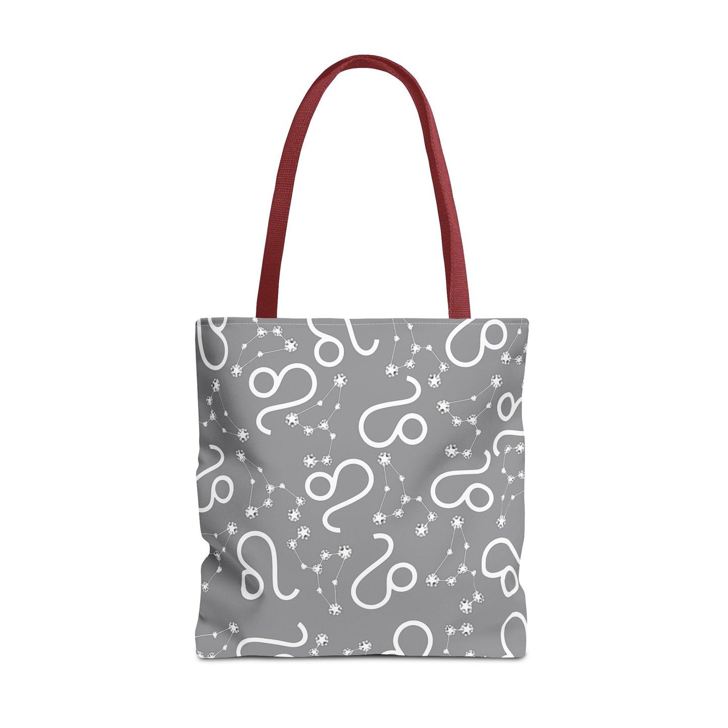 Tote Bag, Leo Zodiac Sign, AOP, (Grey, White)