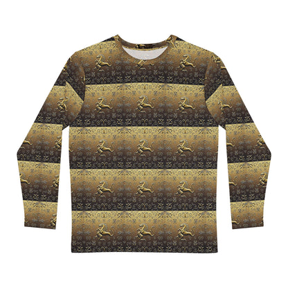 Men's Long Sleeve Shirt, (AOP), Aquarius, Zodiac v3, Pattern
