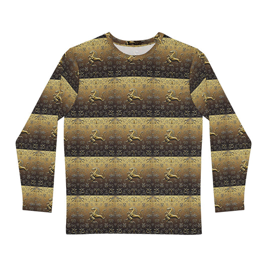 Men's Long Sleeve Shirt, (AOP), Aquarius, Zodiac v3, Pattern