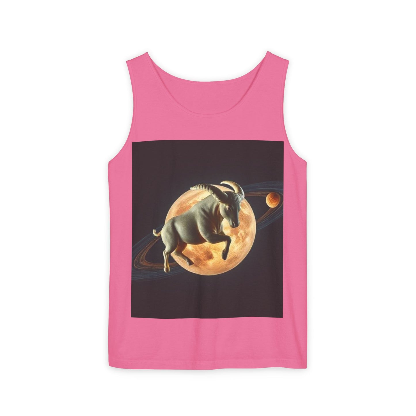 Unisex Garment-Dyed, Tank Top, Taurus Design, Planet Animal, 100% US cotton