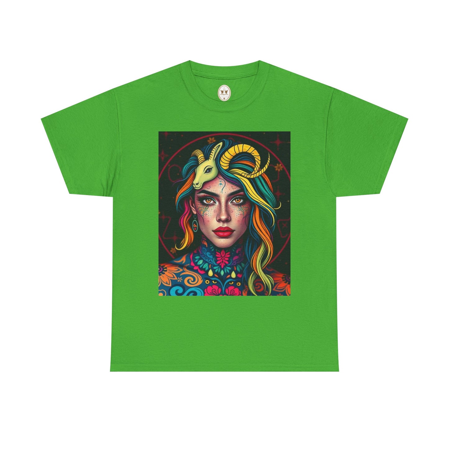 Unisex Heavy Cotton T-Shirt, Capricorn, Zodiac v2, Sexy Art