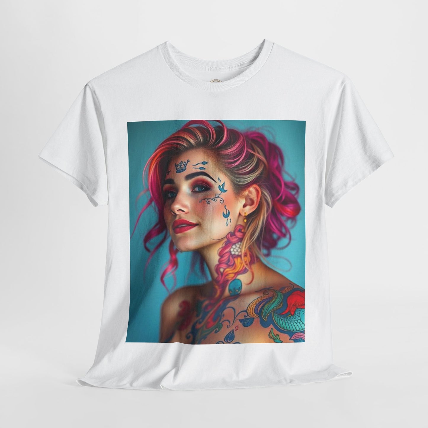 Unisex Heavy Cotton T-Shirt, Pisces, Zodiac v3, Sexy Art