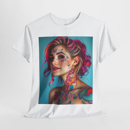 Unisex Heavy Cotton T-Shirt, Pisces, Zodiac v3, Sexy Art