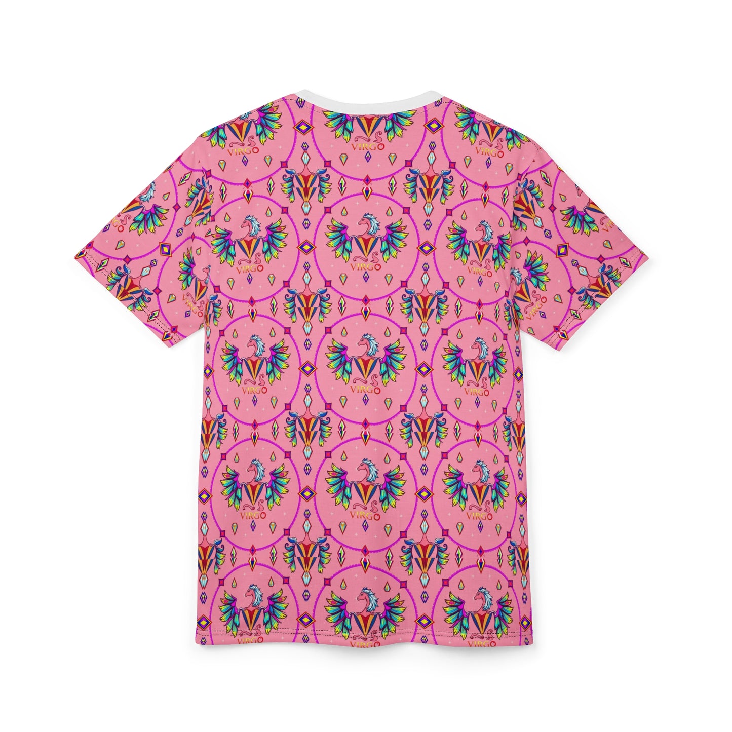 Unisex Cut & Sew T-Shirt, (AOP), Virgo, Zodiac v2, Jewels Pattern