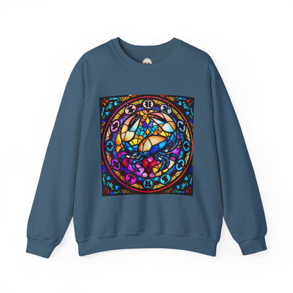 Unisex Heavy Blend™ Crewneck Sweatshirt, Glass, Cancer Zodiac Design