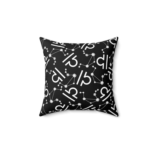 Zodiac Spun Polyester Square Pillow Libra Zodiac Sign Black Pillow