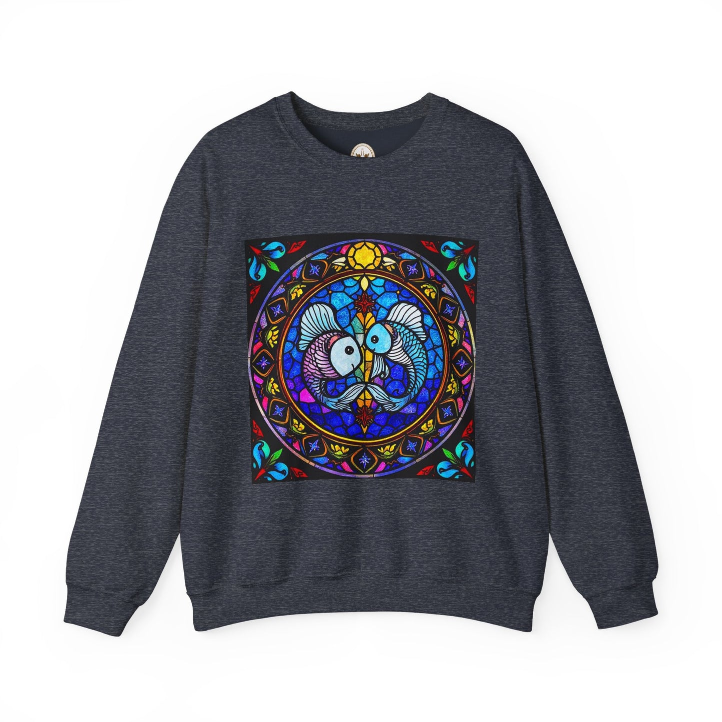 Unisex Heavy Blend™ Crewneck Sweatshirt, Glass, Pisces Zodiac Design