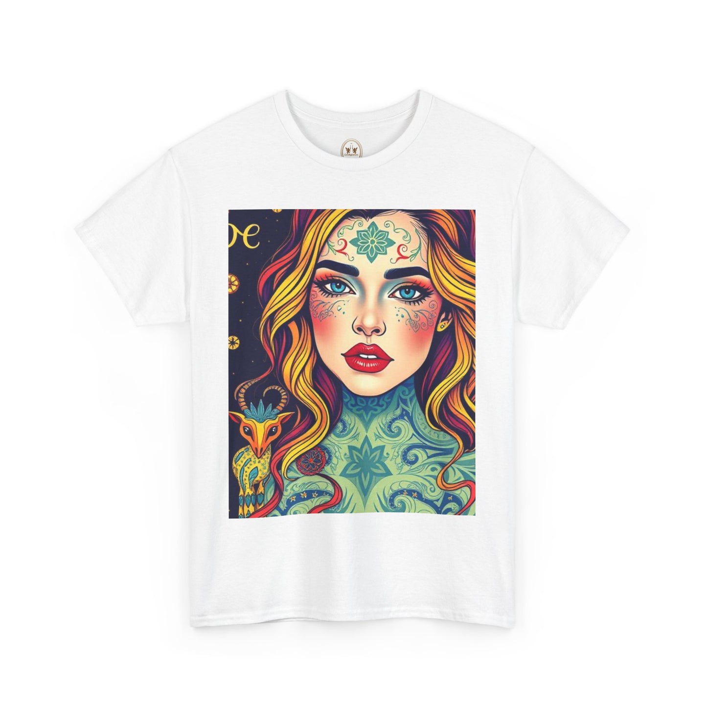 Unisex Heavy Cotton T-Shirt, Aquarius, Zodiac v2, Sexy Art
