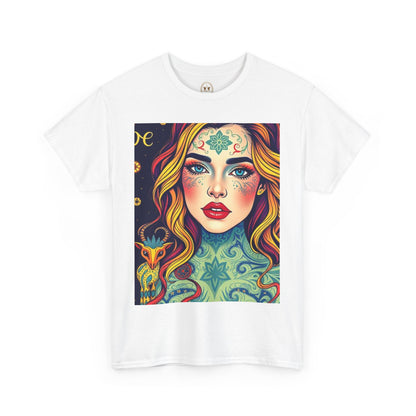 Unisex Heavy Cotton T-Shirt, Aquarius, Zodiac v2, Sexy Art