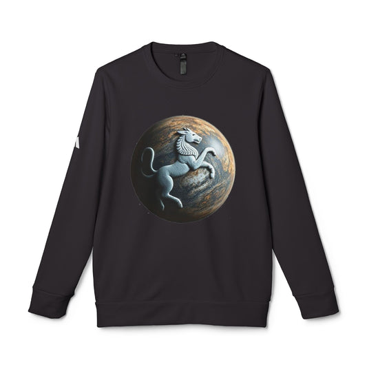 Adidas, Unisex Fleece Crewneck Sweatshirt, Aquarius, Planet Animal, Zodiac