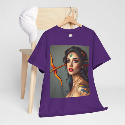 Unisex Heavy Cotton T-Shirt, Sagittarius, Zodiac v2, Sexy Art