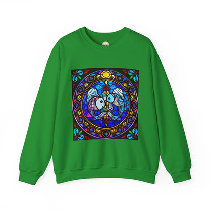 Unisex Heavy Blend™ Crewneck Sweatshirt, Glass, Pisces Zodiac Design