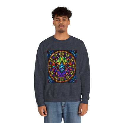 Unisex Heavy Blend™ Crewneck Sweatshirt, Glass 1, Scorpio Zodiac Design