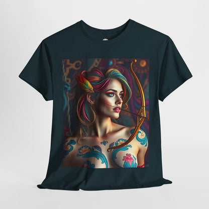 Unisex Heavy Cotton T-Shirt, Sagittarius, Zodiac v1, Sexy Art