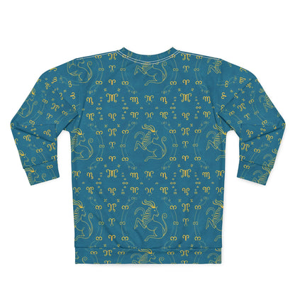 Unisex Sweatshirt, Zodiac Design, Pattern v1, Aquarius, AOP