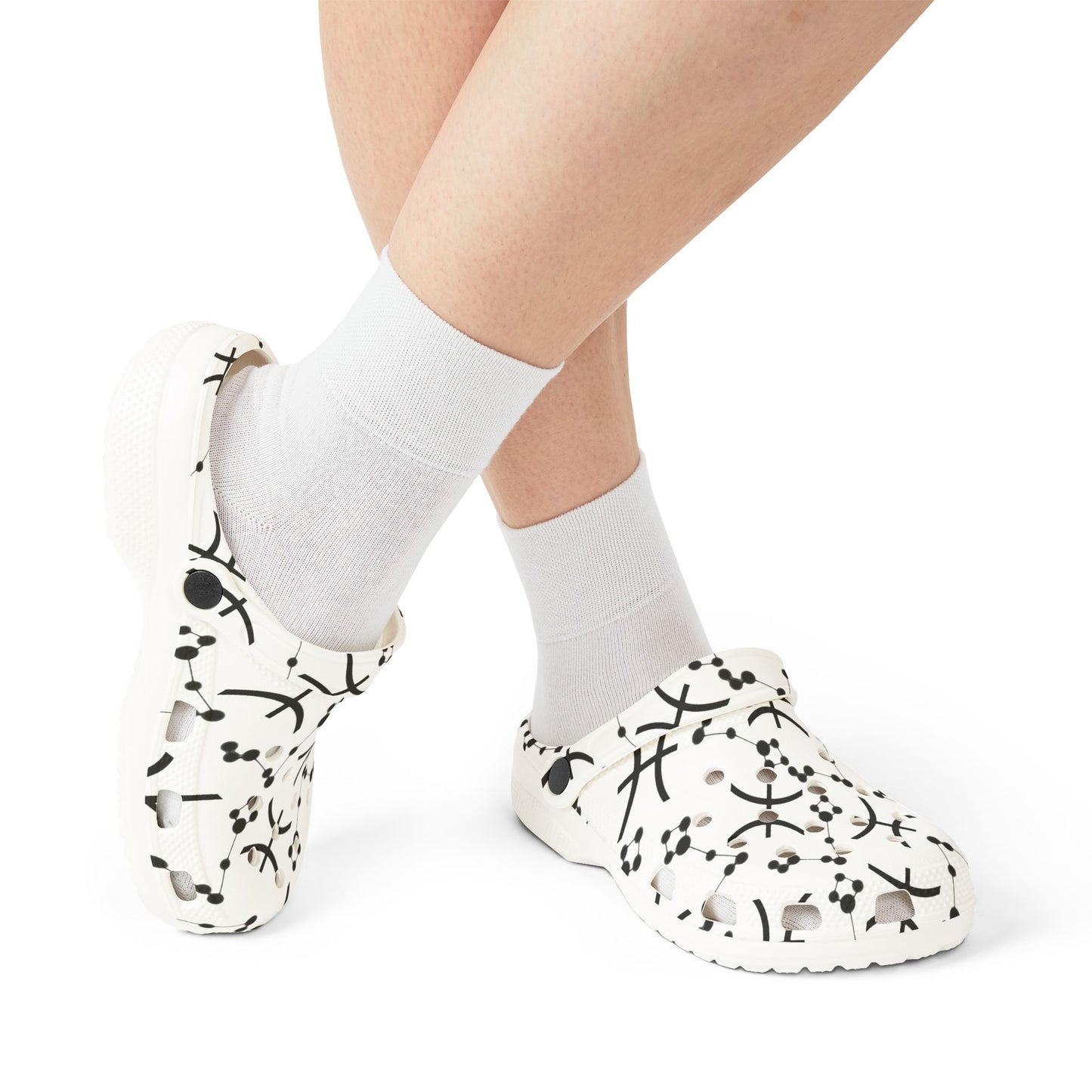 EVA Foam Rubber Shoes (AOP), Material 100% EVA, Pisces Zodiac Design