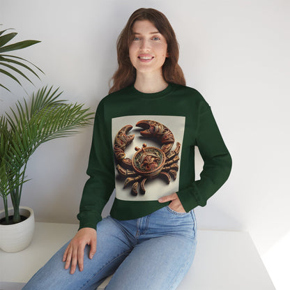Unisex Heavy Blend™ Crewneck Sweatshirt, Crab Artifact, Cancer Zodiac Design
