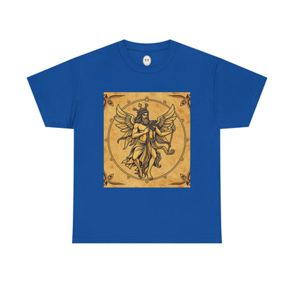 Unisex Heavy Cotton T-Shirt, Pencil Art, Gemini Zodiac Design