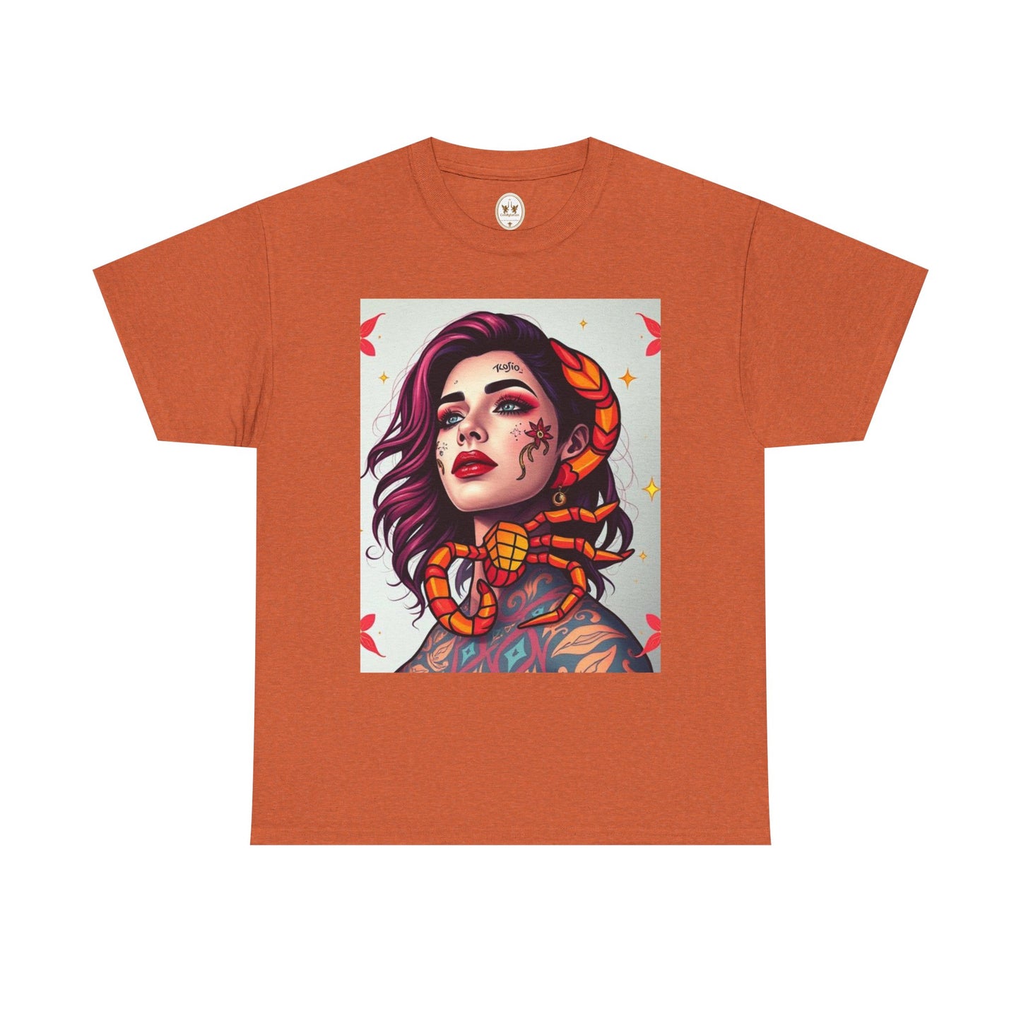 Unisex Heavy Cotton T-Shirt, Scorpio, Zodiac v3, Sexy Art