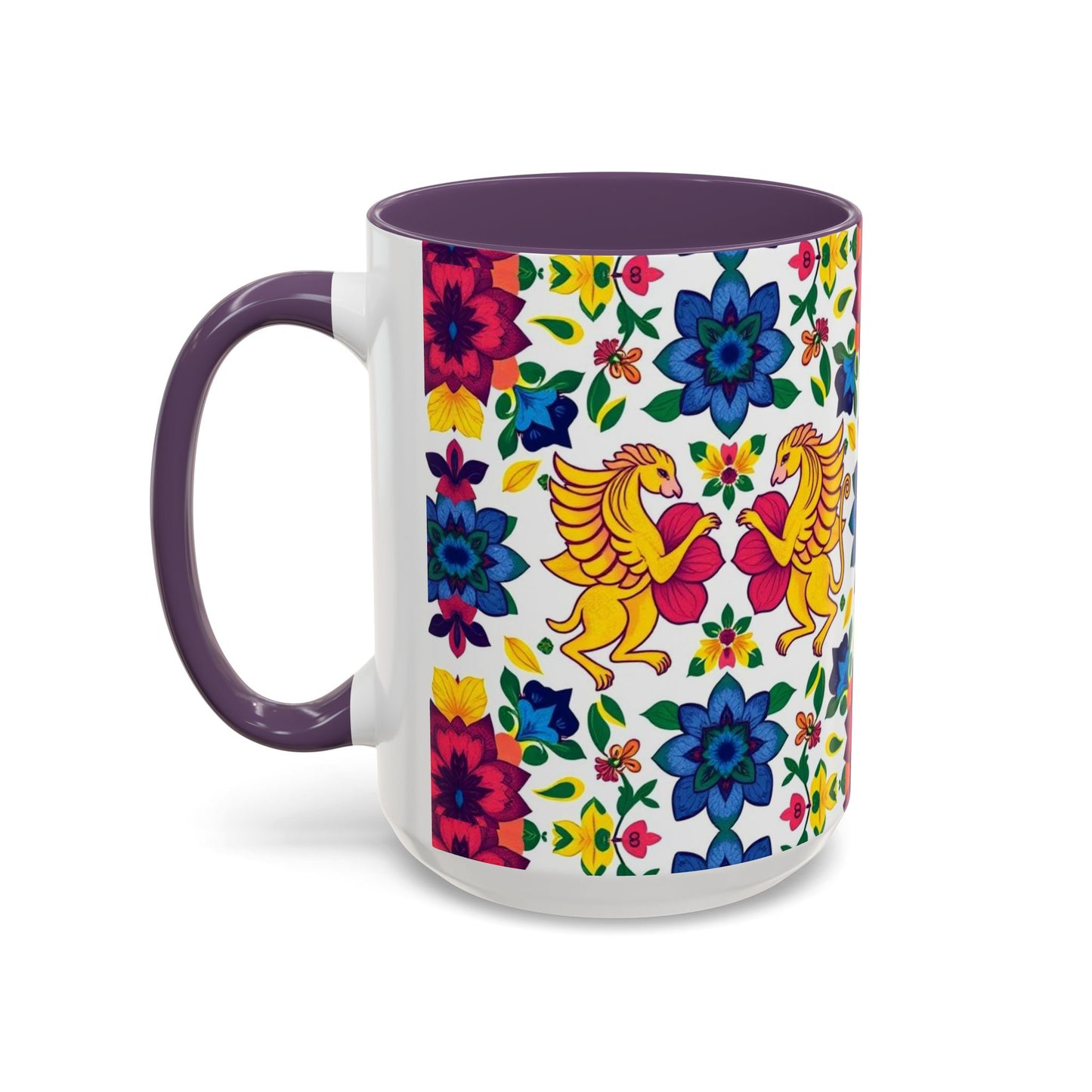 Accent Coffee Mug, Gemini, Zodiac, Flower Pattern, (11, 15oz)