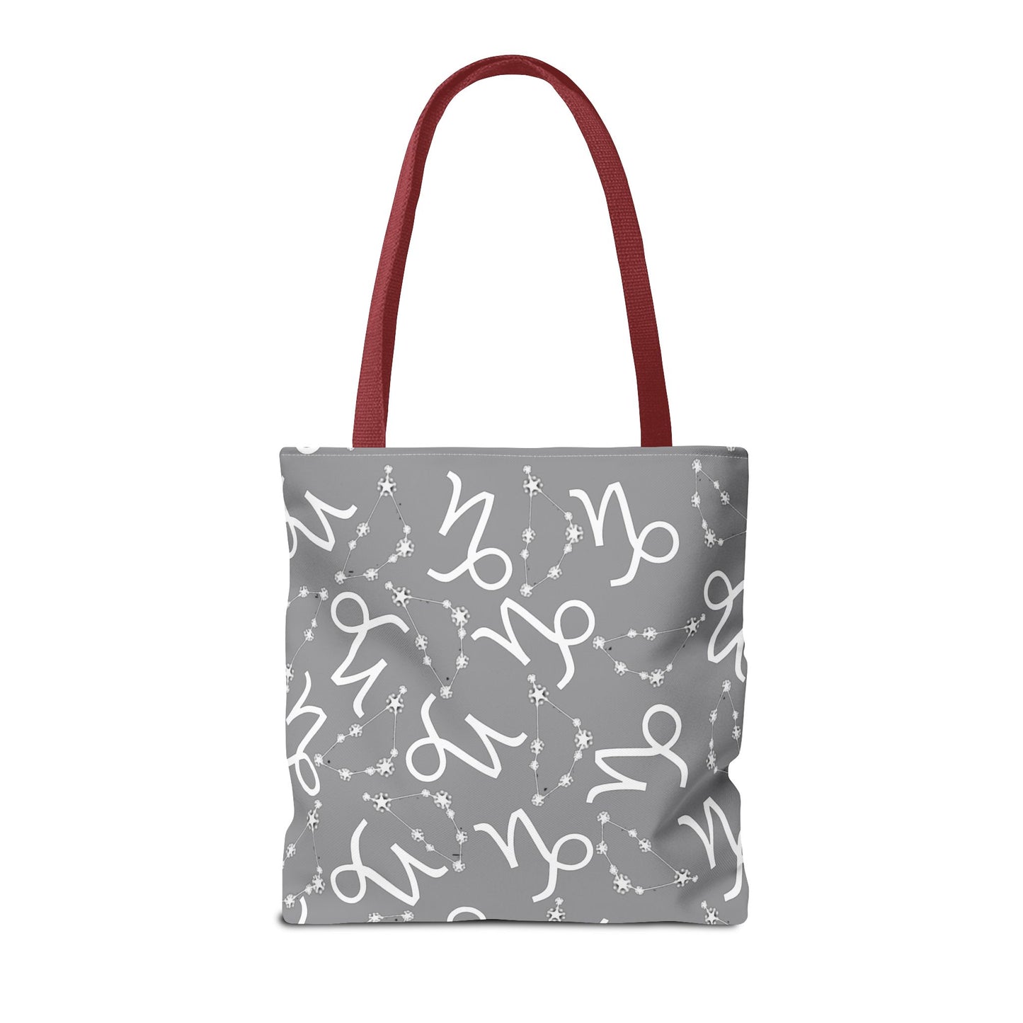 Tote Bag, Capricorn Zodiac Sign, AOP, (Grey, White)