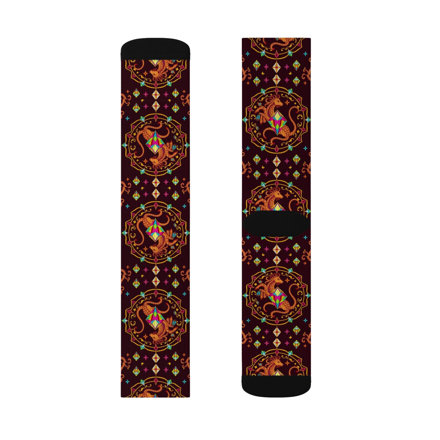 Sublimation Socks, Virgo, Zodiac v1, Jewel Pattern
