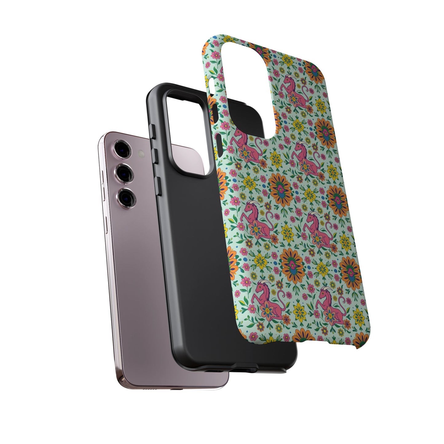 Tough Cases, Aquarius, Zodiac, Flower Pattern