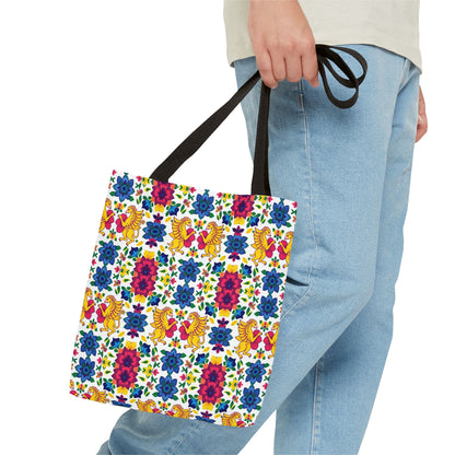 Tote Bag (AOP), Gemini, Zodiac, Flower Pattern