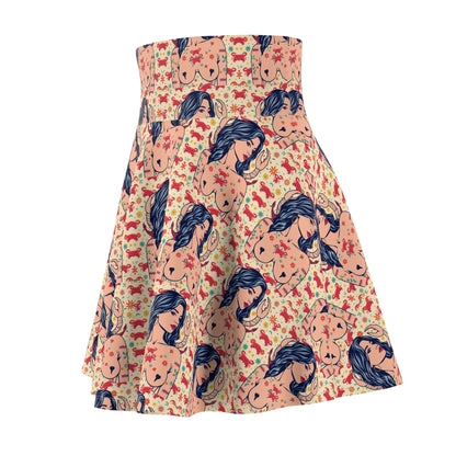 Women's Skater Skirt, (AOP), Cancer, Zodiac v1, Sexy Pattern