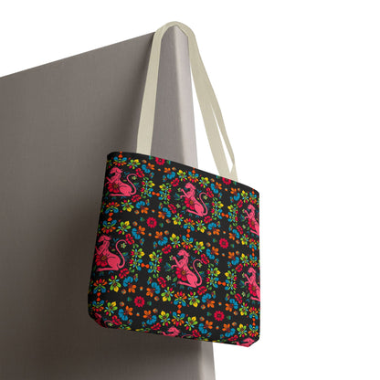 Tote Bag, (AOP), Virgo, Zodiac v6, Flower Pattern