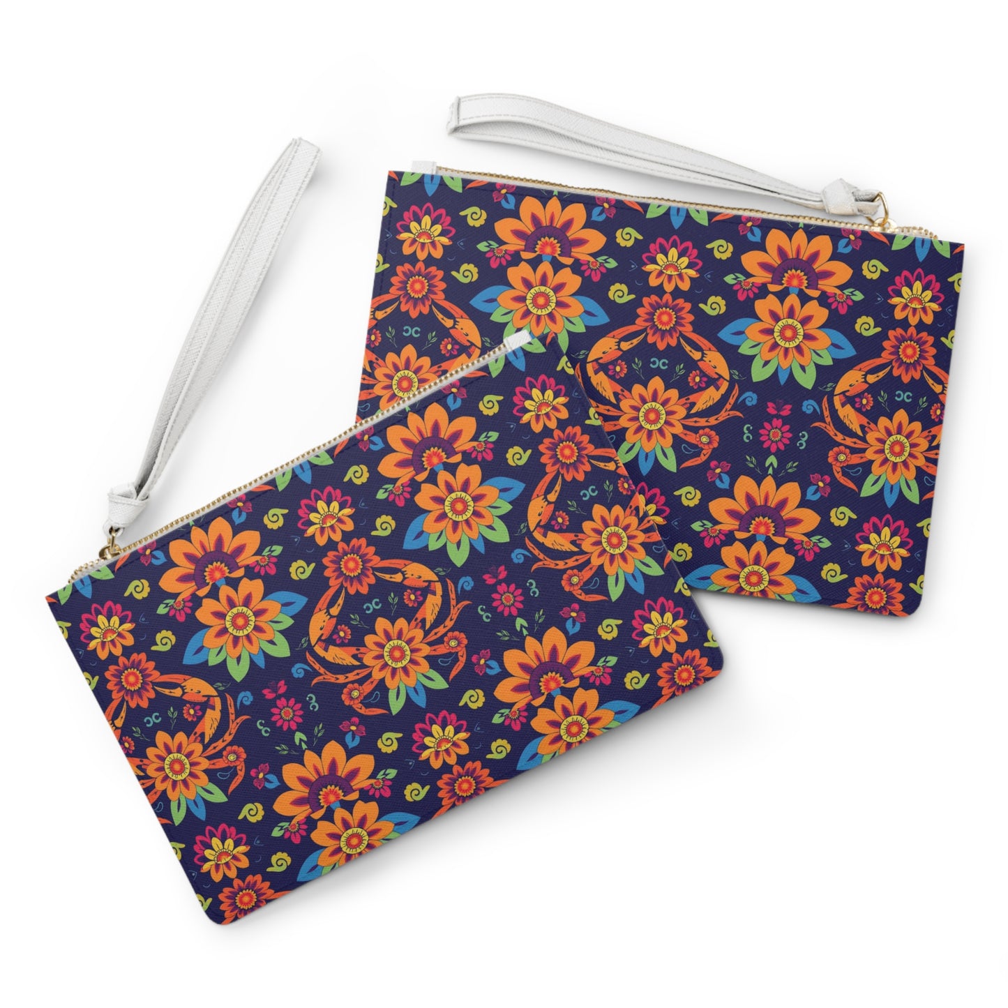 Clutch Bag, Cancer, Zodiac v4, Flower Pattern