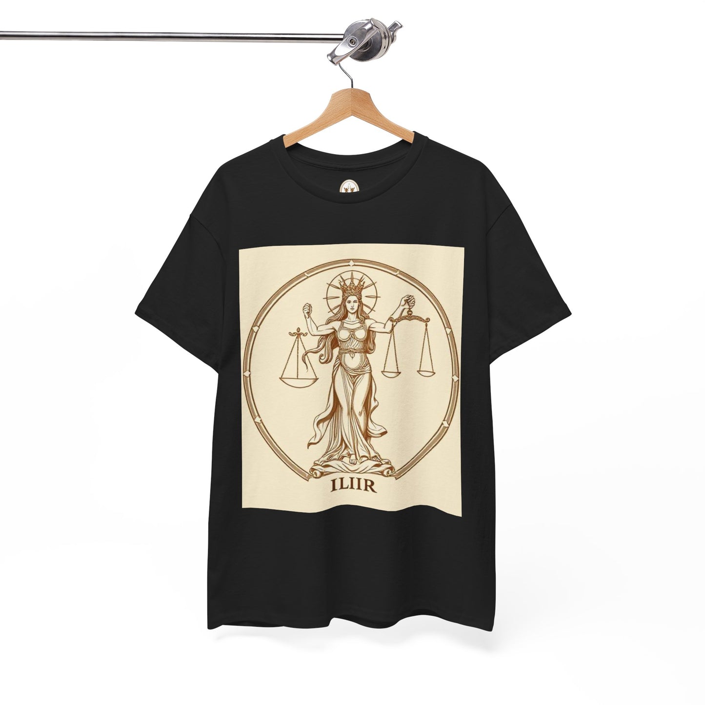 Unisex Heavy Cotton T-Shirt, Libra Goddess, Zodiac Design