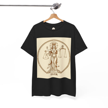 Unisex Heavy Cotton T-Shirt, Libra Goddess, Zodiac Design