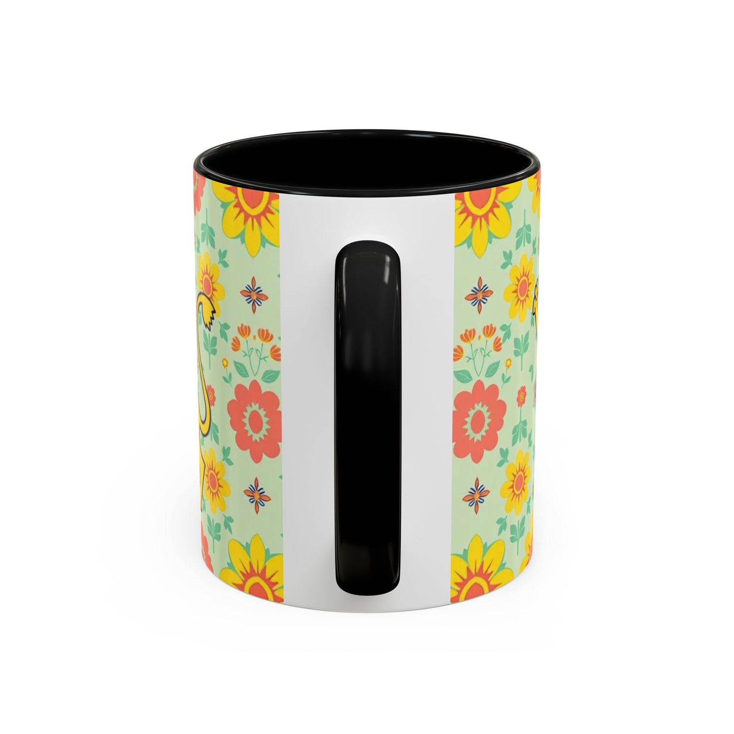 Accent Coffee Mug, Leo, Zodiac v2, Flower Pattern, (11, 15oz)