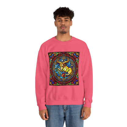 Unisex Heavy Blend™ Crewneck Sweatshirt, Glass, Taurus Zodiac Design