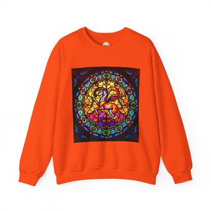 Unisex Heavy Blend™ Crewneck Sweatshirt, Glass 1, Aries Zodiac Design