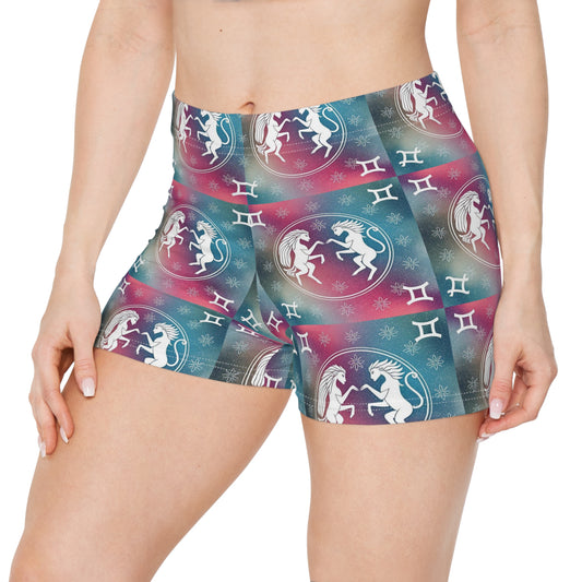 Women's Shorts, AOP, Gemini, Zodiac, Pattern