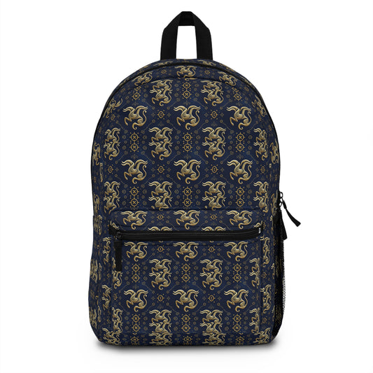 Backpack, Aquarius, Zodiac, Metal Pattern