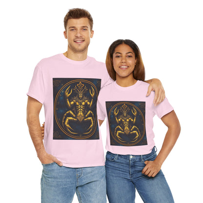 Unisex Heavy Cotton T-Shirt, Scorpion King 1v, Cancer Zodiac Design