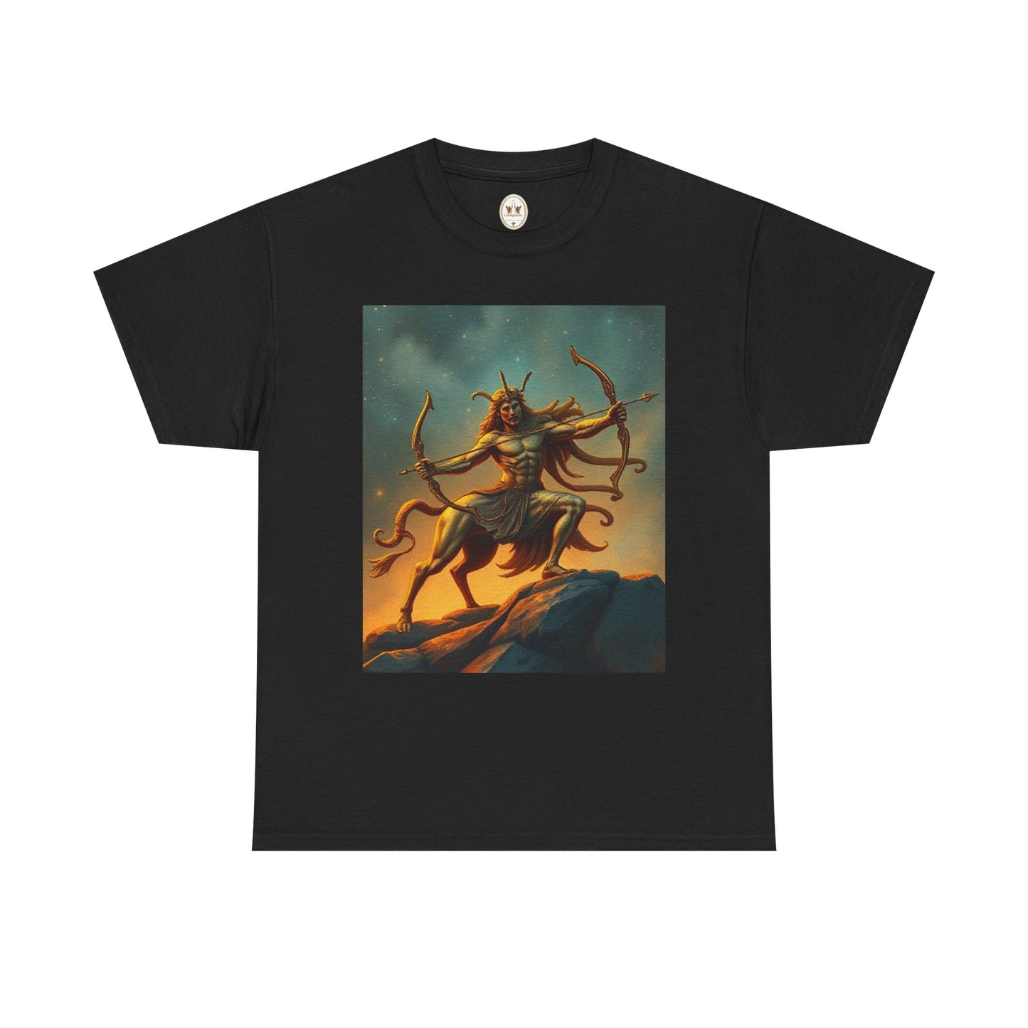 Unisex Heavy Cotton T-Shirt, Arrow Centaur v1, Sagittarius Zodiac Design
