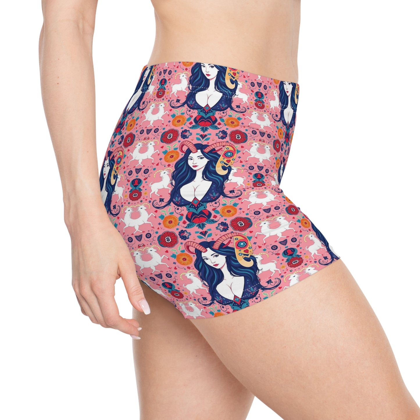 Women's Shorts, (AOP), Capricorn, Zodiac v1, Sexy Pattern
