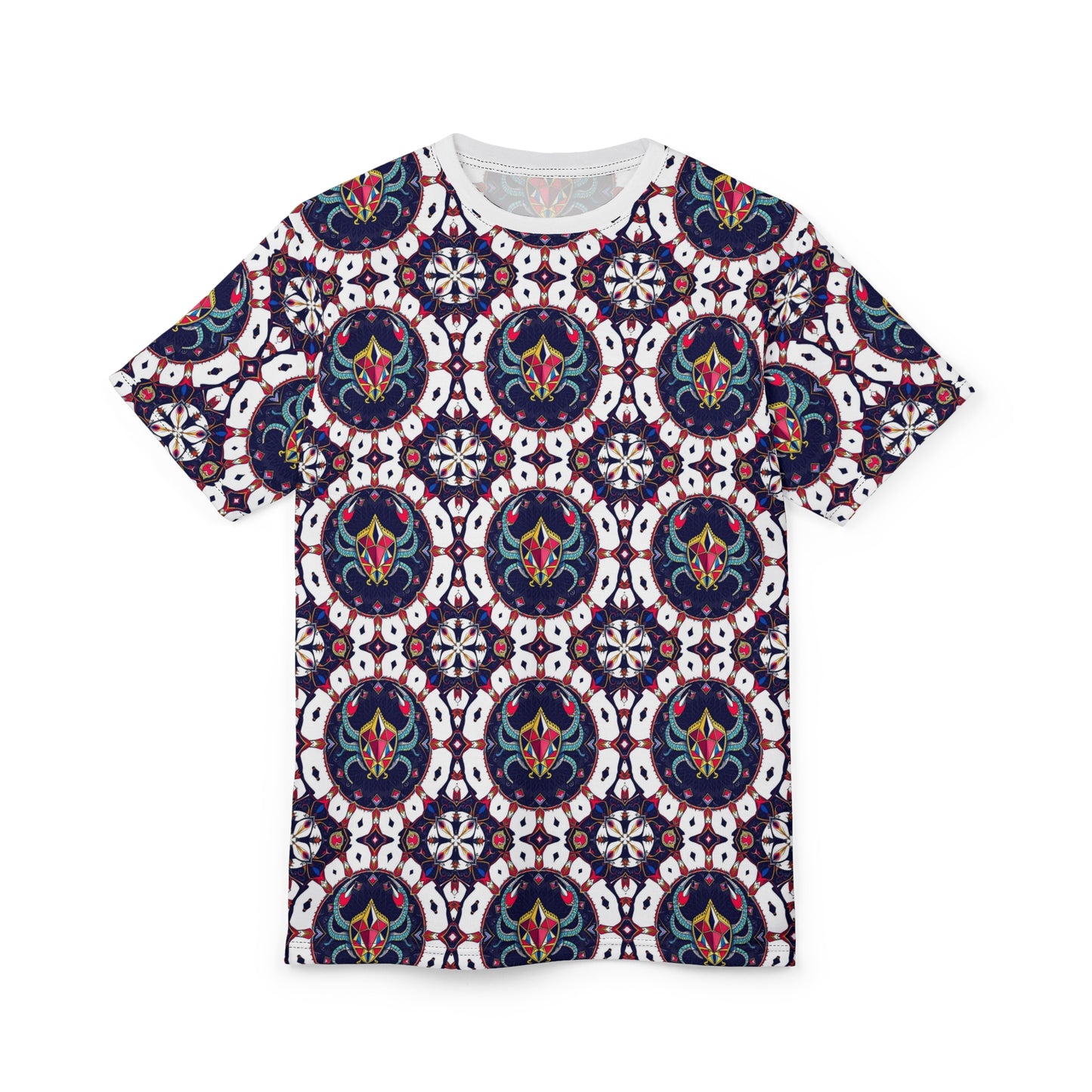 Unisex Cut & Sew T-Shirt, (AOP), Scorpio, Zodiac v4, Jewels Pattern