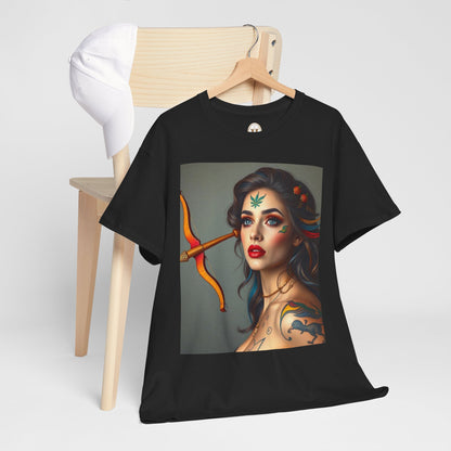 Unisex Heavy Cotton T-Shirt, Sagittarius, Zodiac v2, Sexy Art