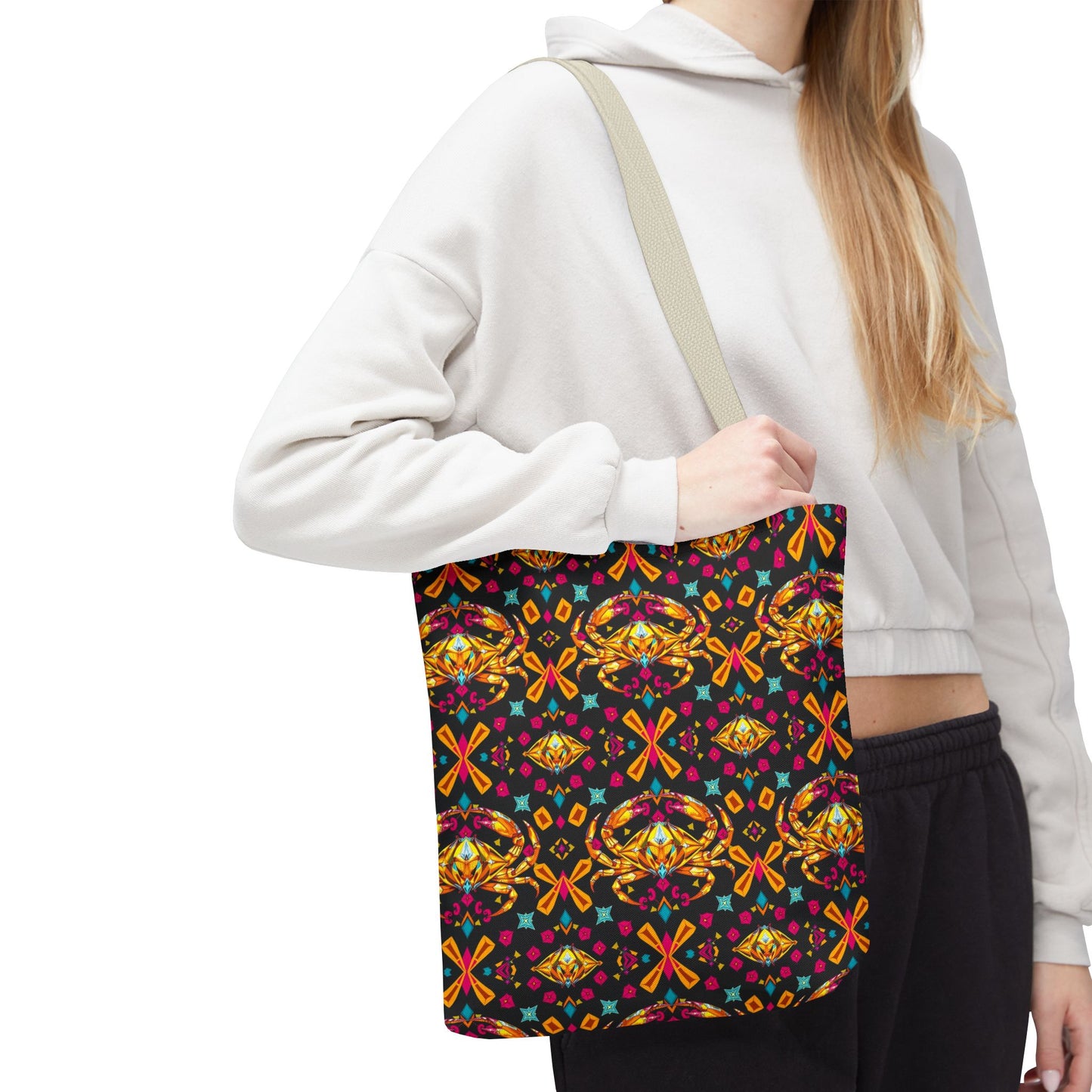 Tote Bag (AOP), Cancer, Zodiac v1, Jewel Pattern