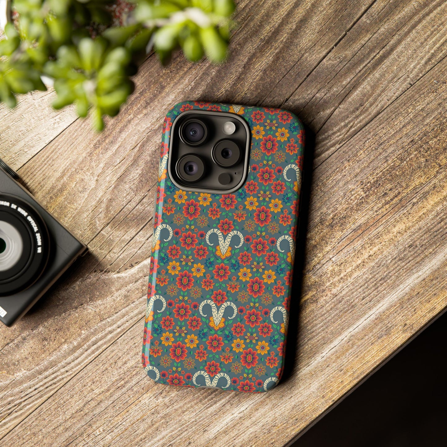 Tough Cases, Aries, Zodiac v3, Flower Pattern